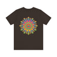 Colorful and intricate t-shirt featuring a mesmerizing mandala design