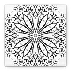 Handmade Mandala Art - Black & White Wall Art - Matte Canvas, Stretched, 125 alt text 9