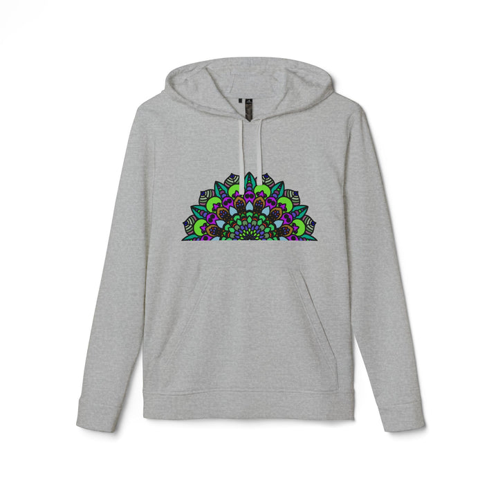 Psychedelic Mandala Adidas Fleece Hoodie featuring vibrant and intricate design patterns