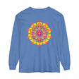 Colorful and intricate mandala design long sleeve t-shirt perfect for casual wear
