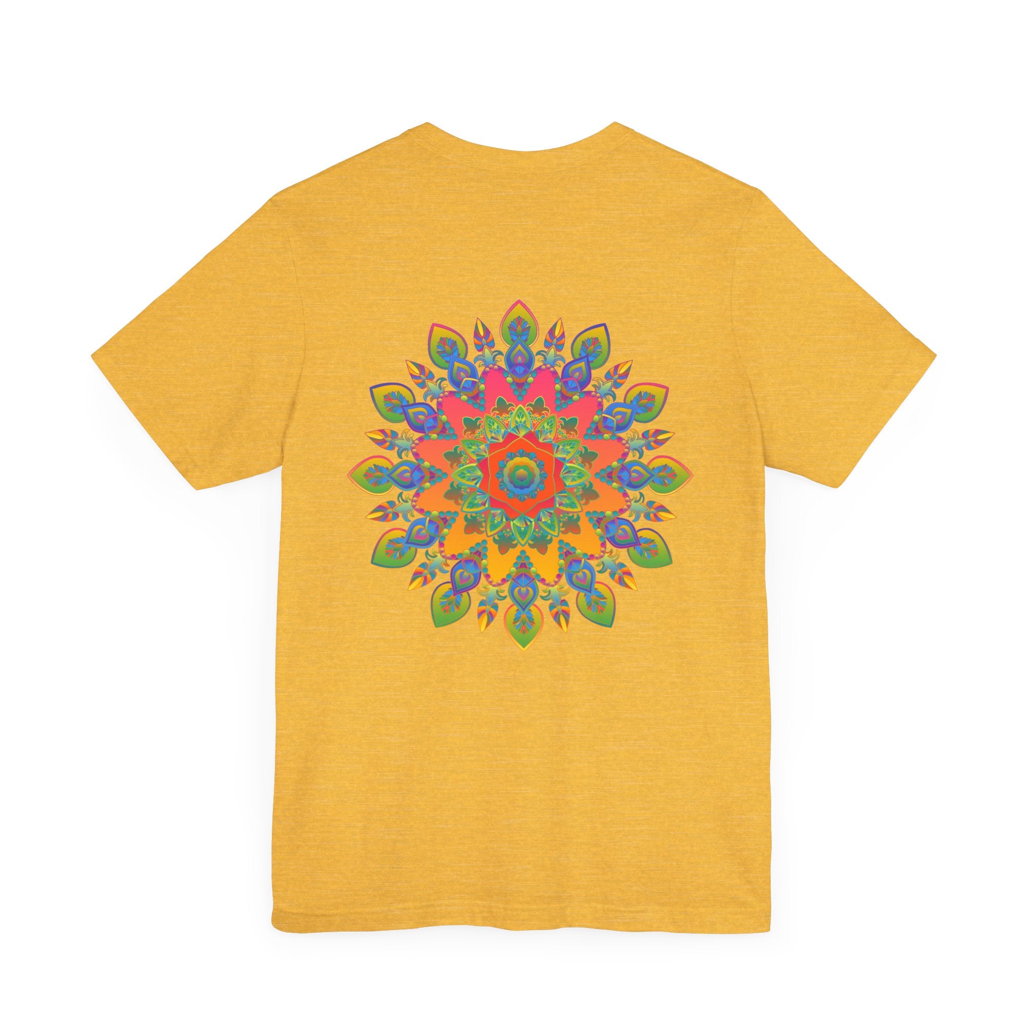 Abstract and colorful t-shirt with an intricate and spiritual mandala design