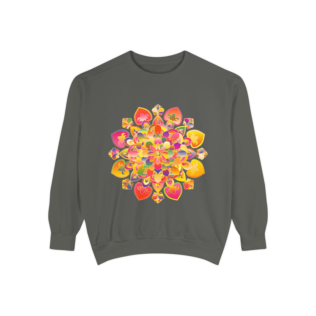 Colorful and detailed Vibrant Mandala Sweatshirt with bright and intricate patterns