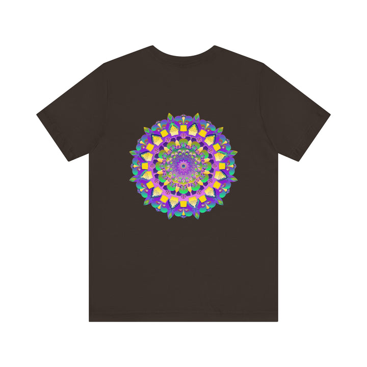 Colorful and intricate mandala design on a tee promoting spiritual peace and harmony