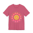 Vibrant Mandala T-Shirt with colorful and symmetrical design, perfect for adding a pop of color to your wardrobe