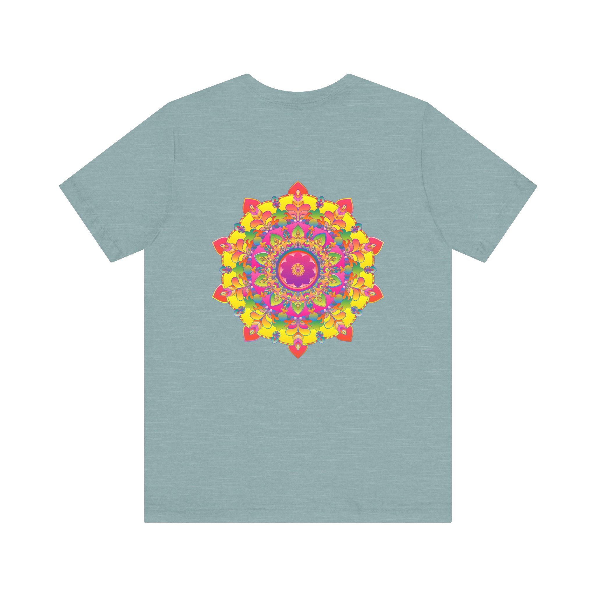 Vibrant Mandala Tee featuring intricate spiritual design symbolizing peace and harmony