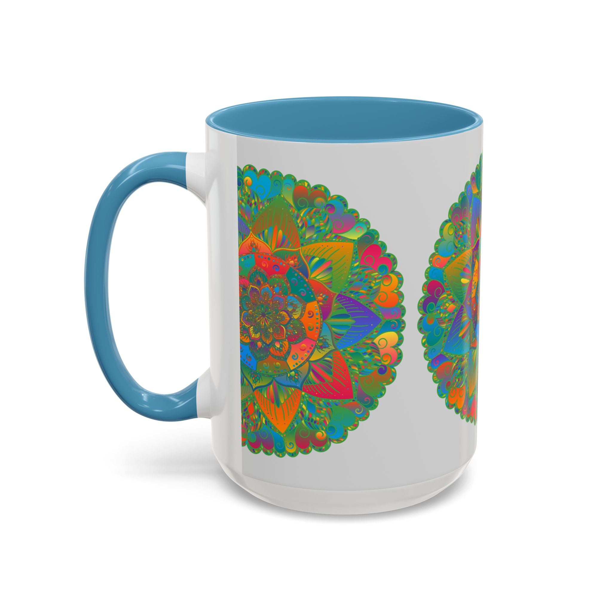 Handcrafted mandala art mug with a stunning and intricate floral pattern