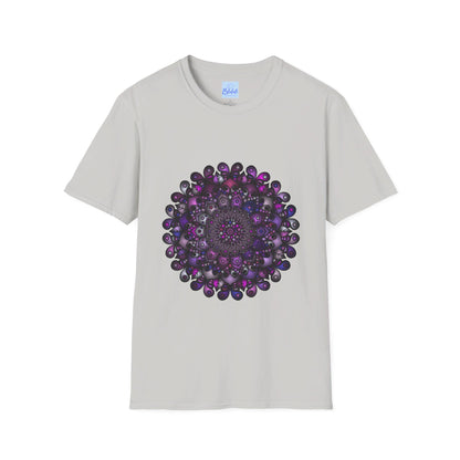 Colorful handmade mandala art softstyle t-shirt with intricate designs and vibrant colors