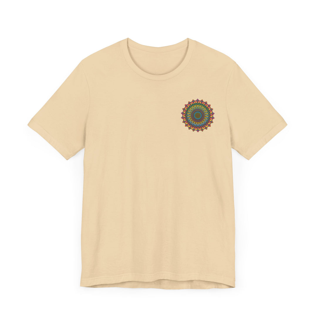 Vibrant Mandala Tee featuring intricate spiritual design for peace and harmony