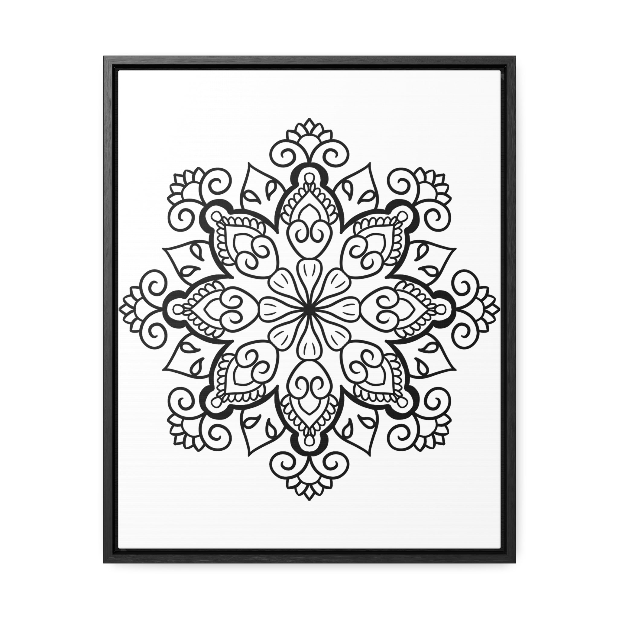 Black and White Mandala Handmade Art on Gallery Canvas Wrap