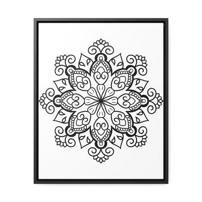 Black and White Mandala Handmade Art on Gallery Canvas Wrap