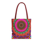 Colorful Mandala Tote Bag – Boho Psychedelic All-Over Print