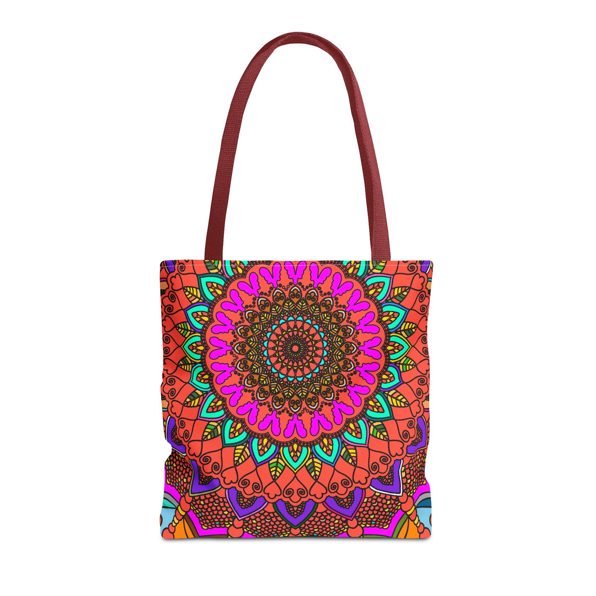 Colorful Mandala Tote Bag – Boho Psychedelic All-Over Print