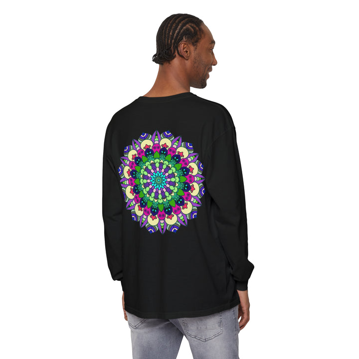 Colorful and intricate mandala design long sleeve t-shirt for men and women