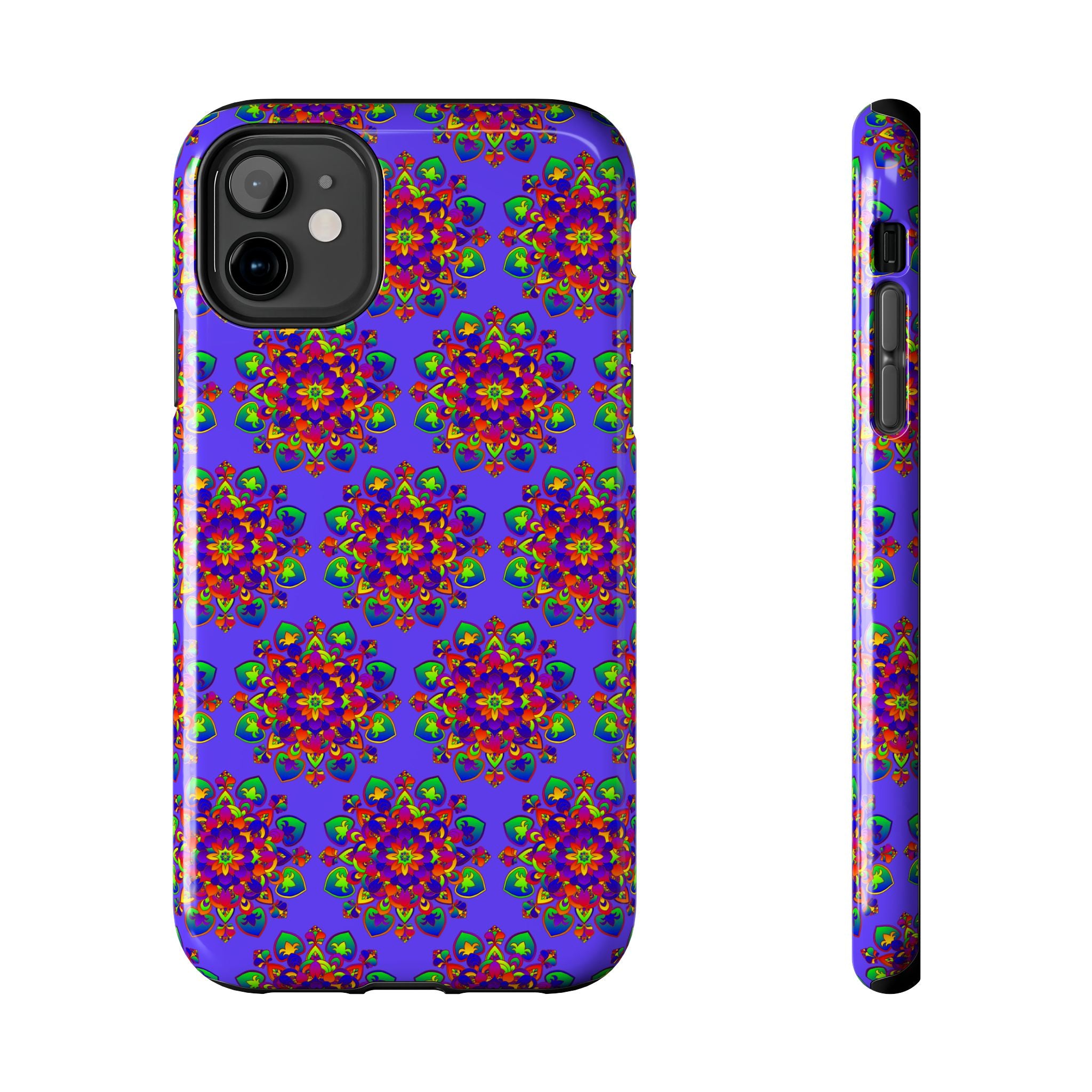 Tiled Hand Drawn Mandala Rainbow Phone Case - Standard alt text 35