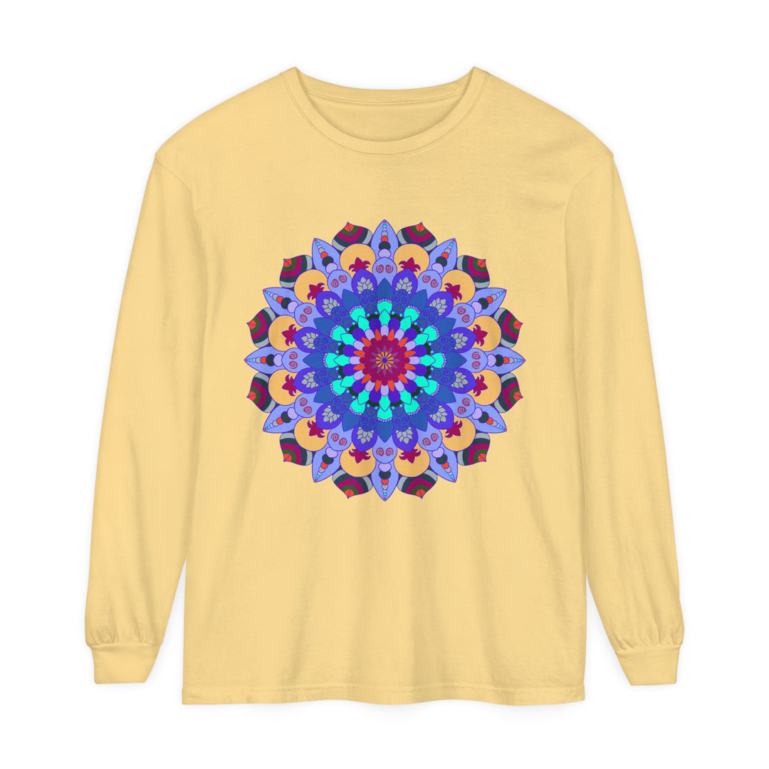 Colorful and intricately designed Vibrant Mandala Long Sleeve T-Shirt for women