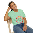 Beautiful floral mandala quote t-shirt with intricate design and vibrant colors