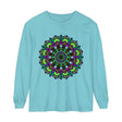 Psychedelic Mandala Unisex Long Sleeve T-Shirt with intricate kaleidoscope design