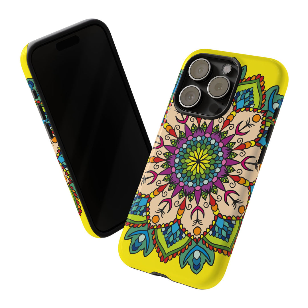 Intricate Floral Yellow Phone Case for Bold Protection and Style