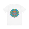 Unique mandala tee symbolizing spiritual tranquility and balance