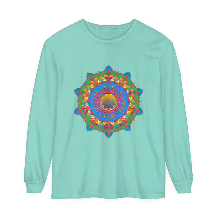 Colorful and detailed mandala design long sleeve t-shirt for women