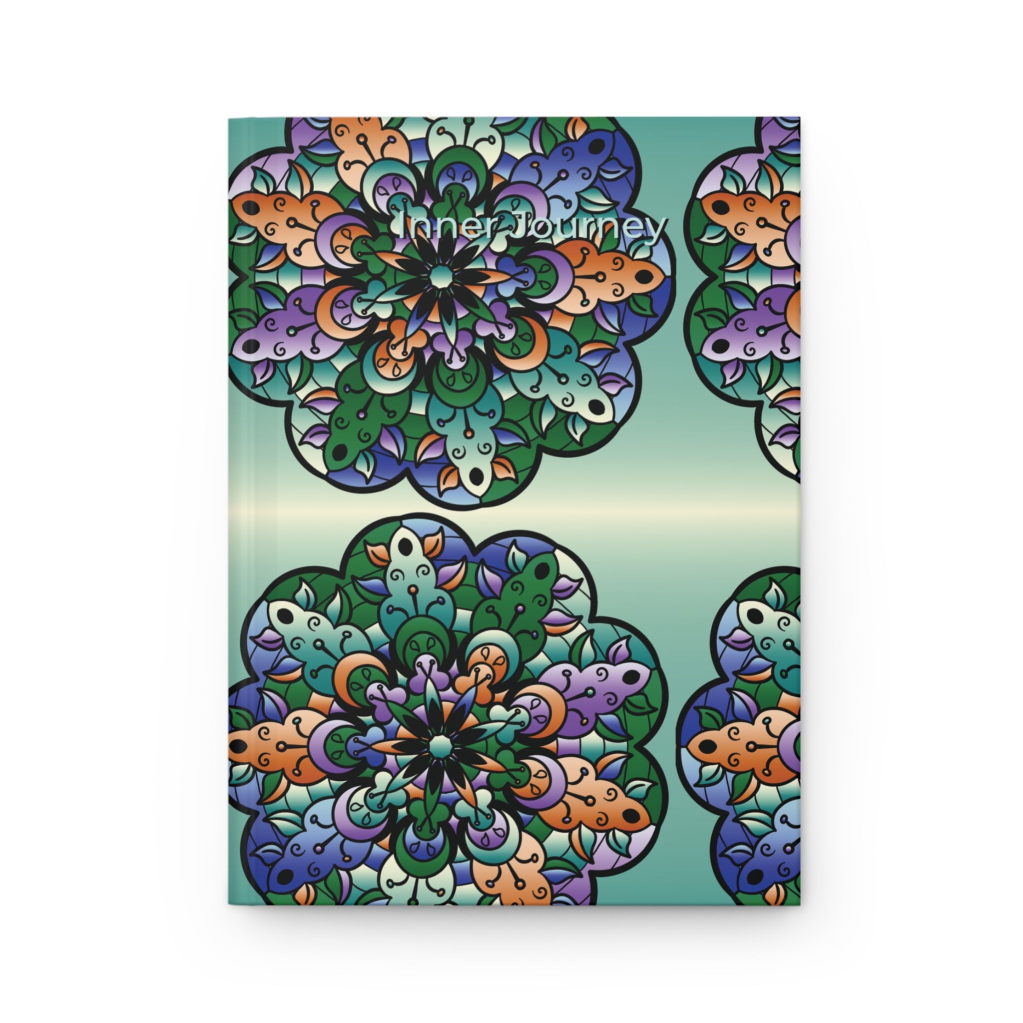 Floral Mandala Hardcover Journal — Matte Teal Patterned Notebook for Writing & Gift