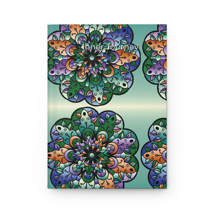 Floral Mandala Hardcover Journal — Matte Teal Patterned Notebook for Writing & Gift