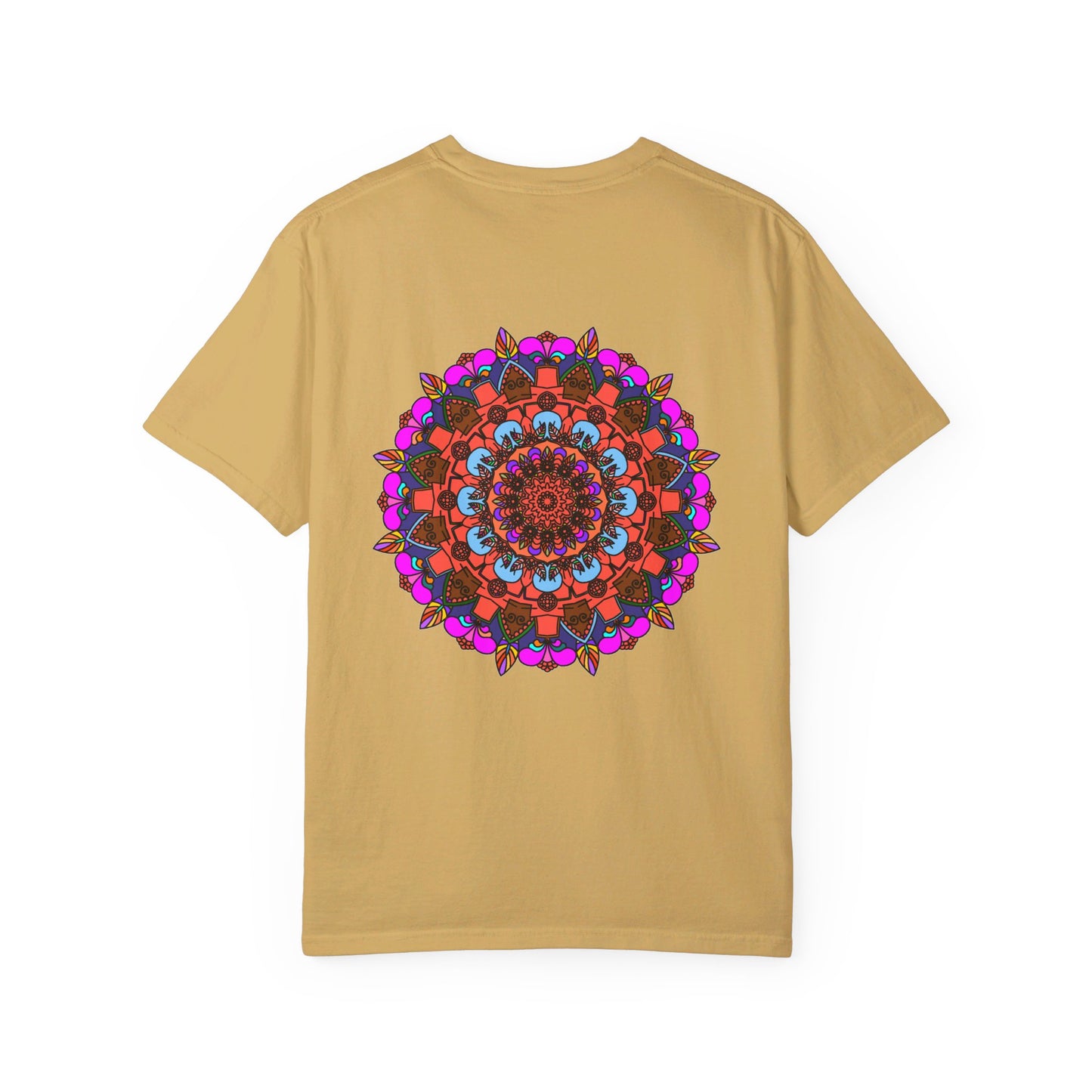 Unisex Mandala T-Shirt featuring Hand-Drawn Mandala Art, made with 100% Ring-Spun Cotton and Garment-Dyed for Extra Comfort