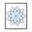 Beautiful steel blue mandala handmade art on gallery canvas wraps