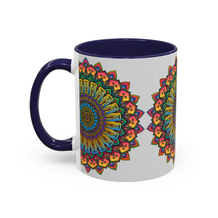 Beautiful mandala art mug featuring vibrant, spiritual designs in various colors