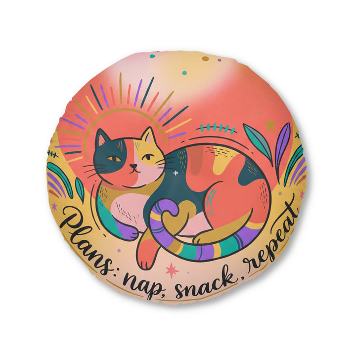 Cozy Cat Nap Floor Pillow - Boho Cat Cushion