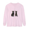 Black Cat Watercolor Art Long Sleeve T-Shirt featuring a beautiful watercolor painting of a black cat on a comfy long sleeve shirt