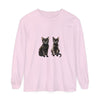 Black Cat Watercolor Art Long Sleeve T-Shirt featuring a beautiful watercolor painting of a black cat on a comfy long sleeve shirt