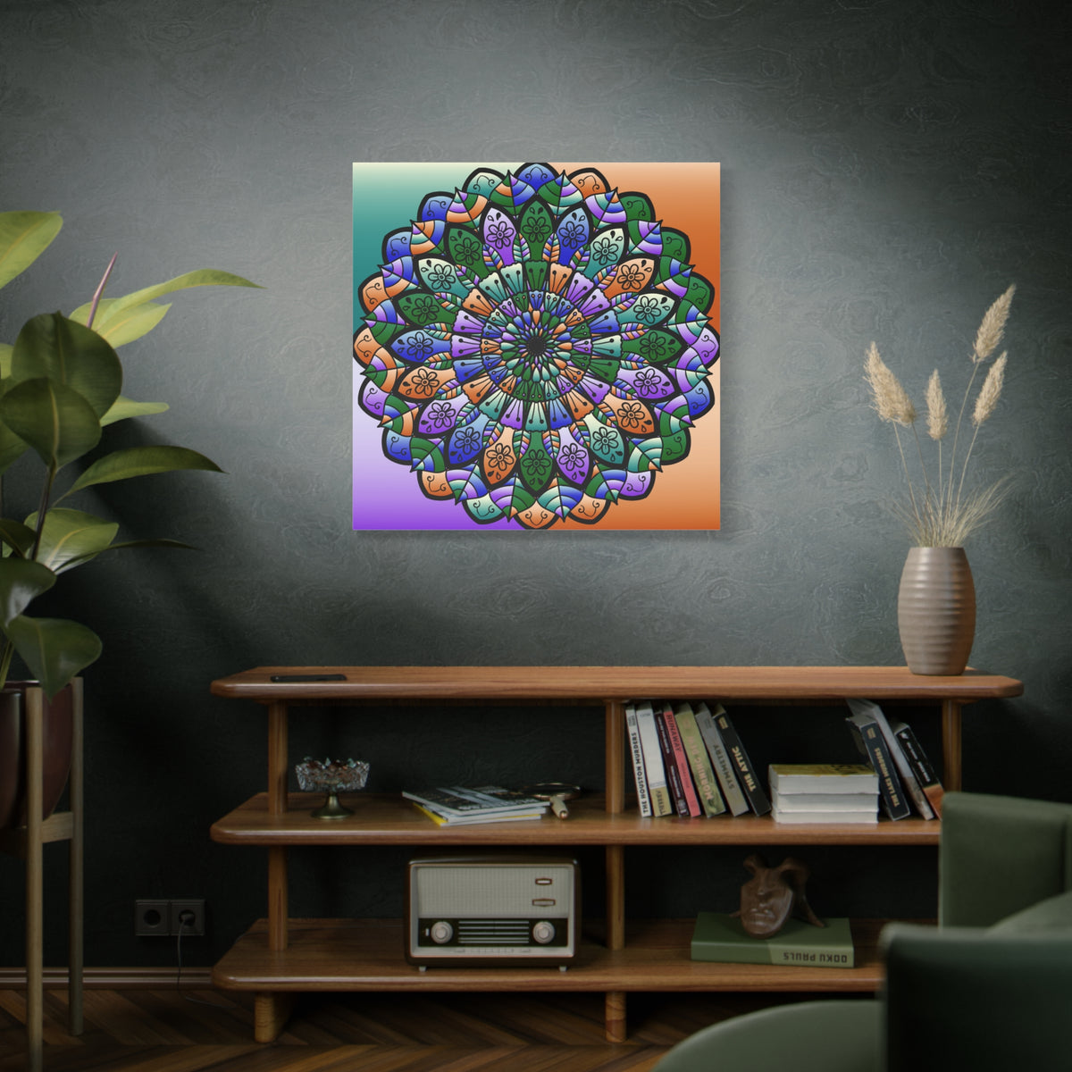 Colorful Mandala Wall Canvas — Stretched Matte Art