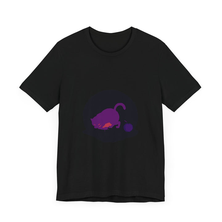 Black Cat Mystery T-Shirt with Mysterious Black Cat and Ouija Board