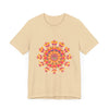 Stylish and eye-catching tee with a vibrant mandala pattern in multiple colors