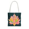 Beautiful Mandala Lotus Tote Bag with intricate floral design and vibrant colors