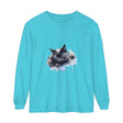 Adorable watercolor illustration of a sleeping cat on a comfortable T-shirt