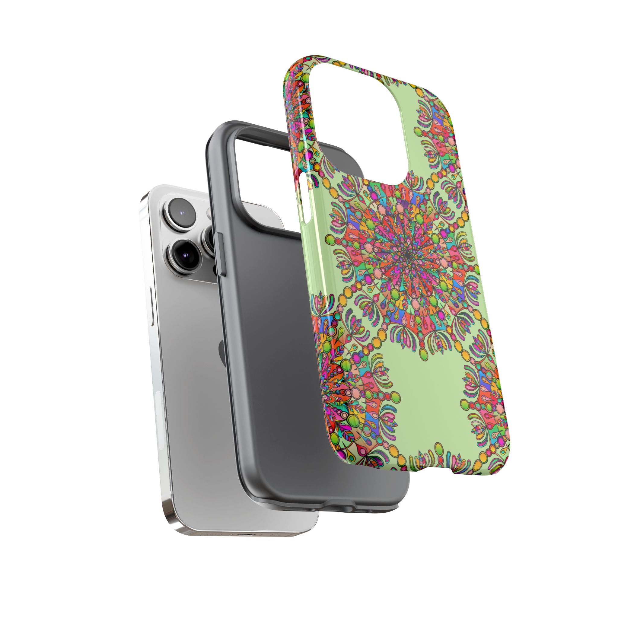 Custodia Vibrant Mandala per iPhone e Google Pixel | Custodie resistenti