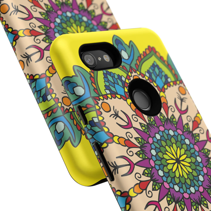 Intricate Floral Yellow Phone Case for Bold Protection and Style