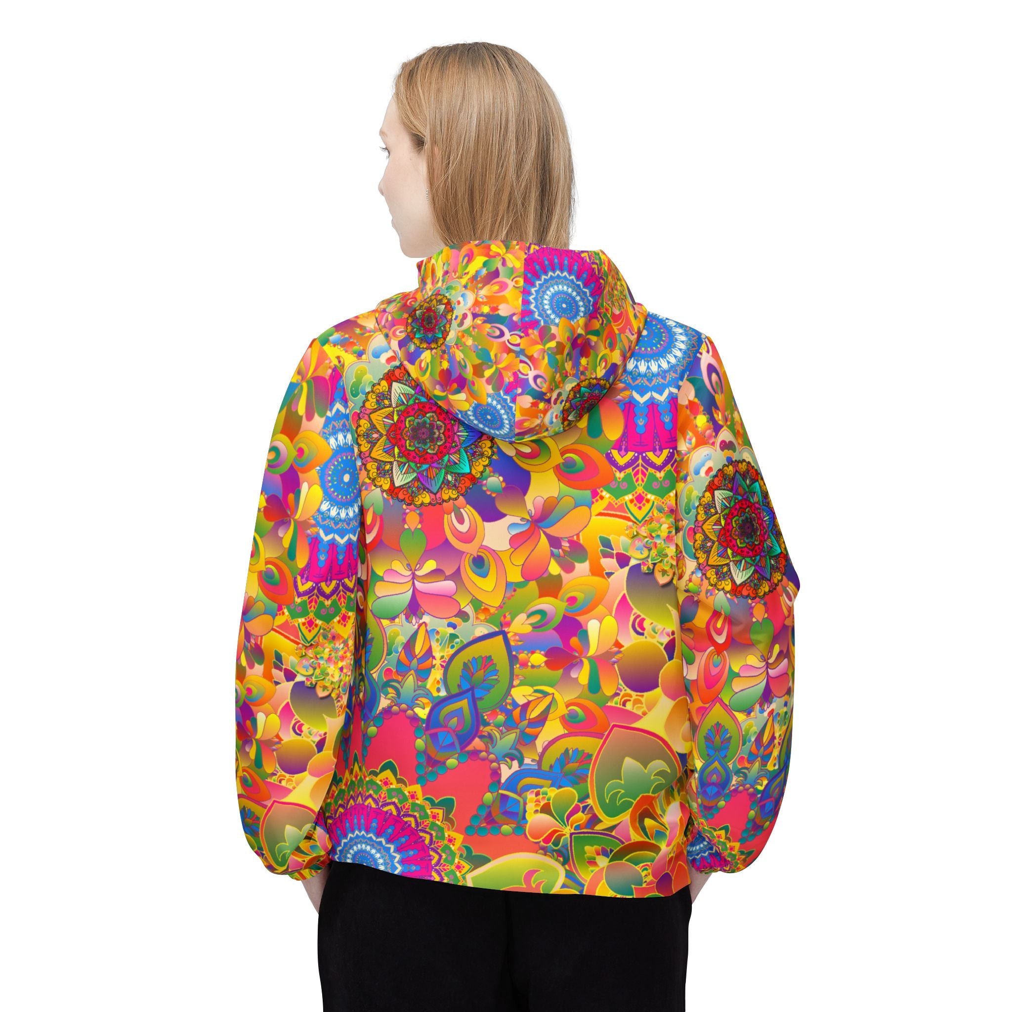 Psychedelic Floral Mandala Windbreaker Jacket