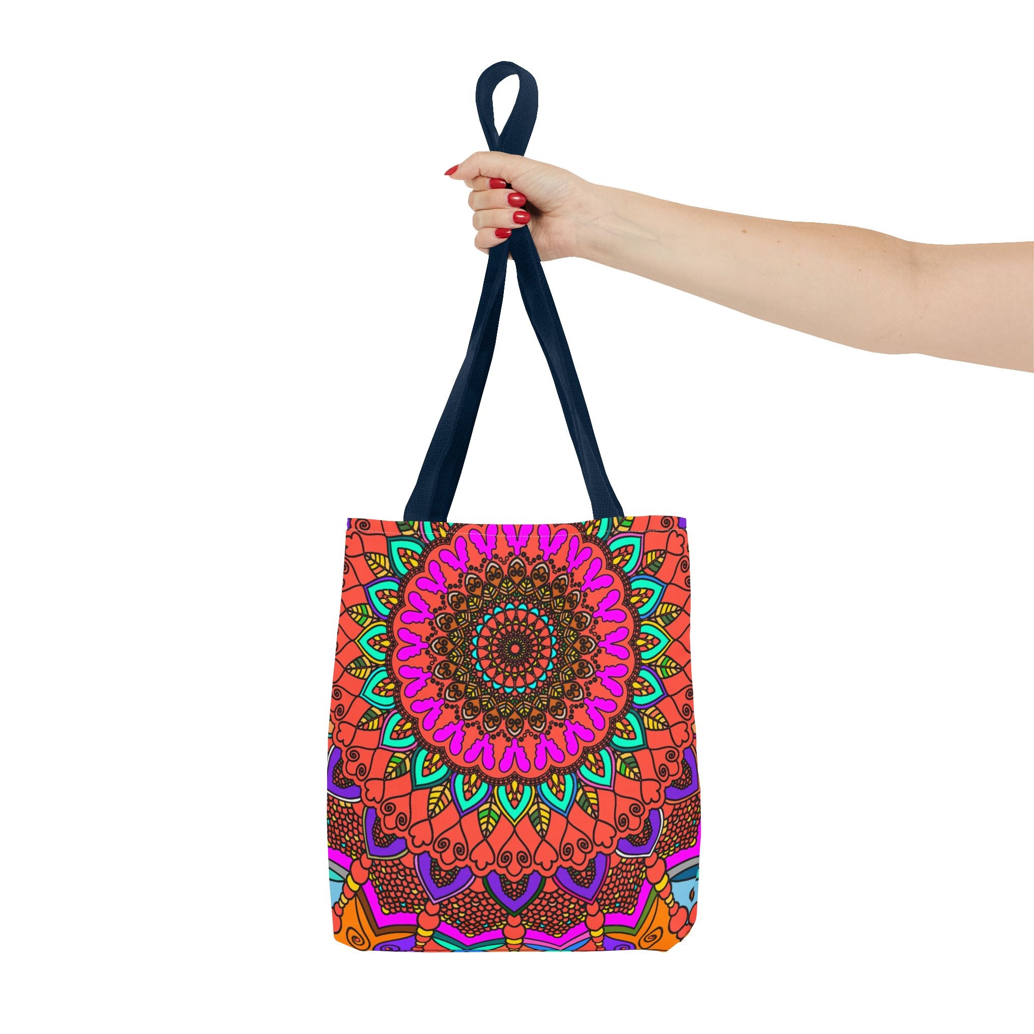 Borsa tote con mandala colorati – Stampa all-over in stile boho psichedelico
