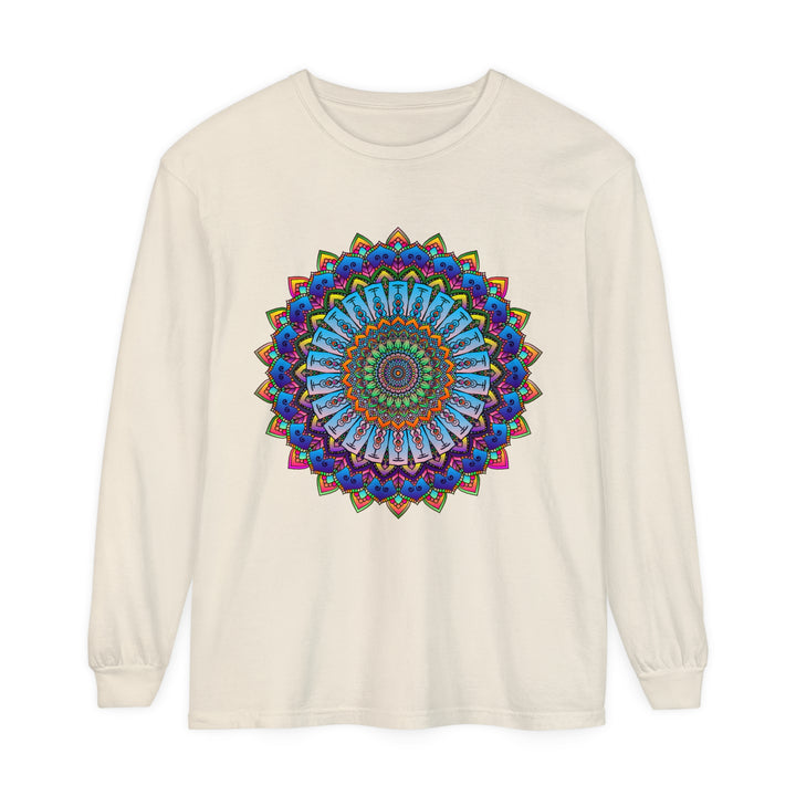 Unisex long sleeve t-shirt in vibrant mandala design