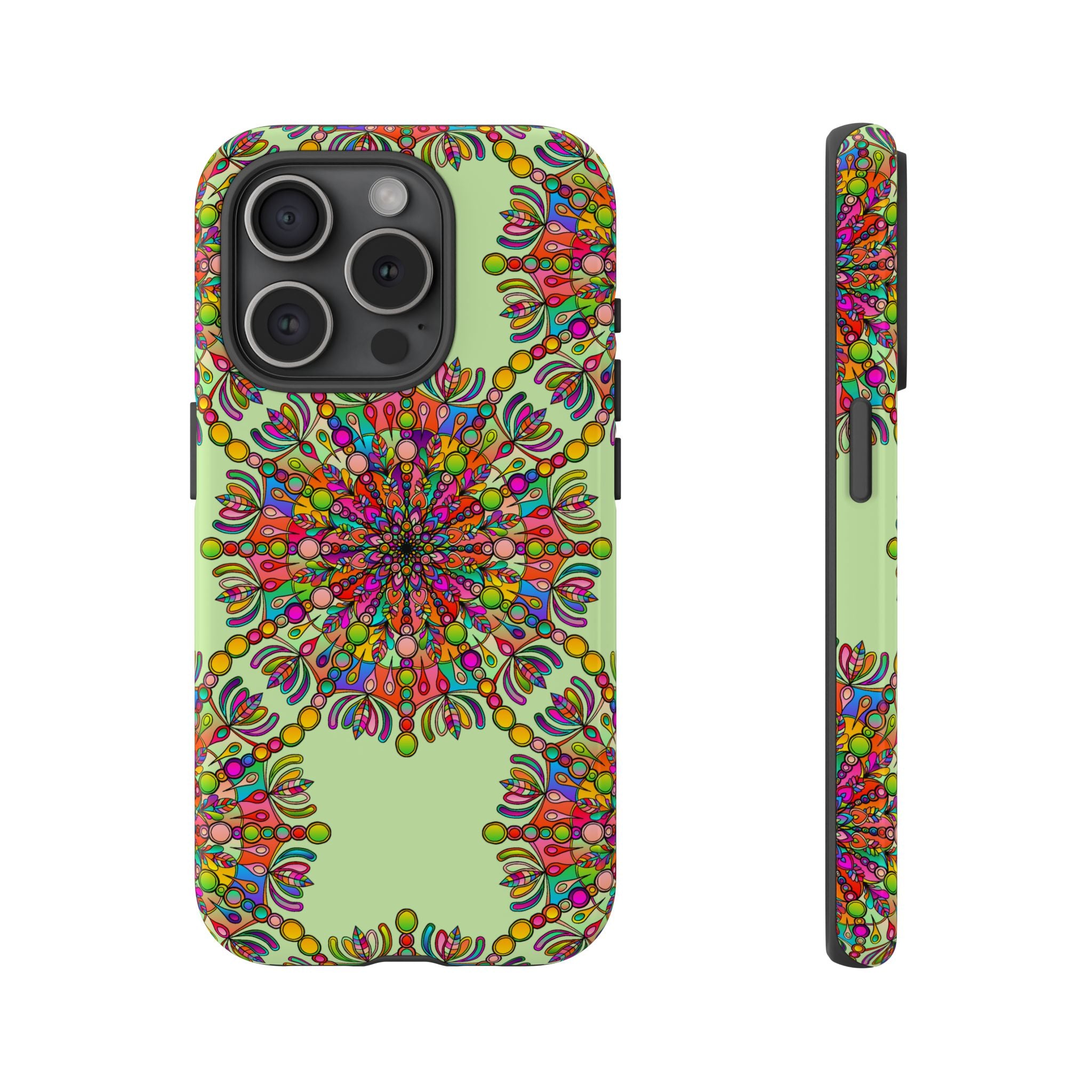 Custodia Vibrant Mandala per iPhone e Google Pixel | Custodie resistenti