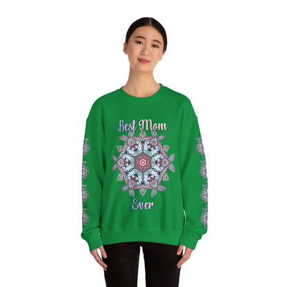 Cozy and stylish unisex crewneck sweatshirt with 'Best Mom Ever' design, perfect for celebrating Mom's birthday in comfort and style