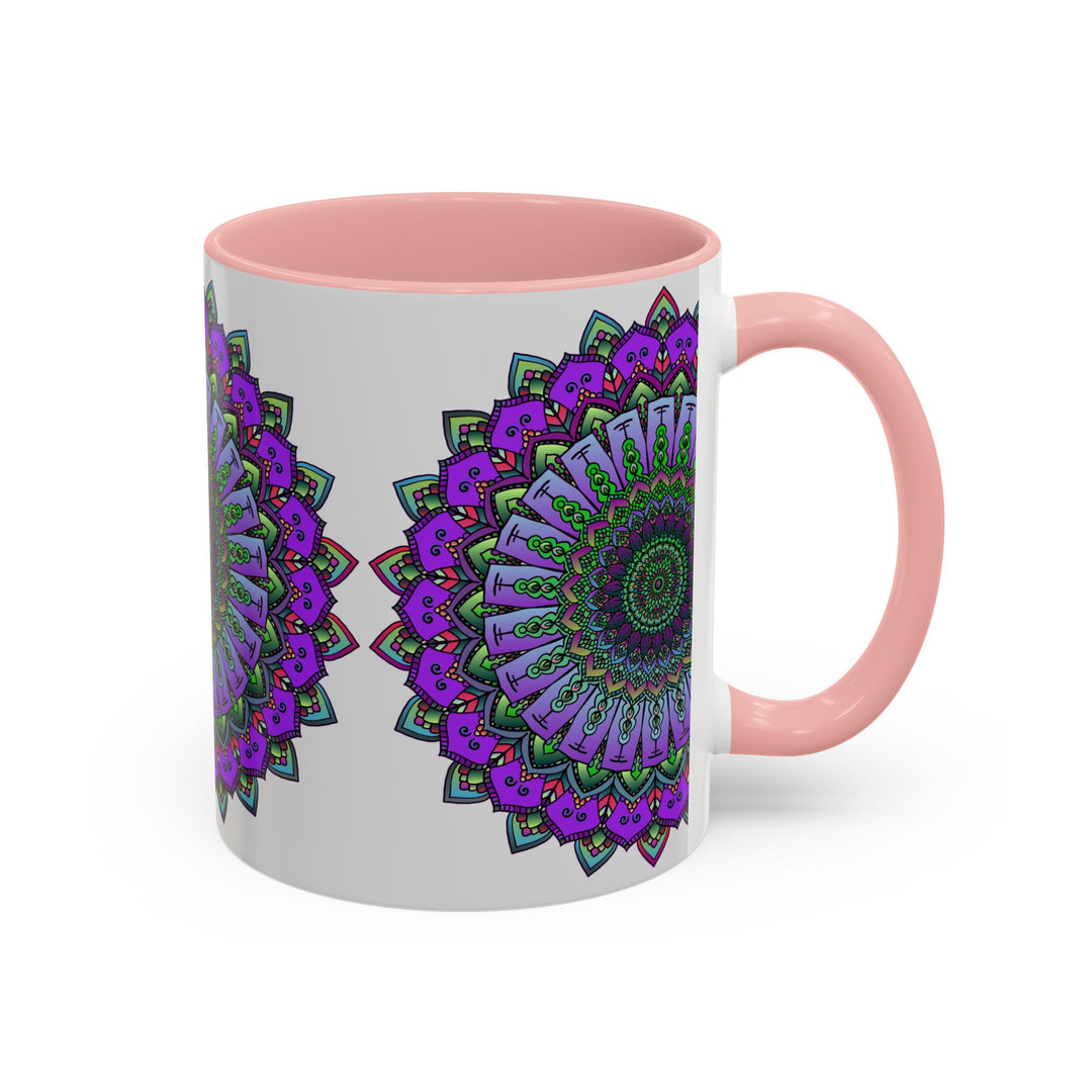 Colorful mandala design mug with spiritual art for a vibrant morning beverage