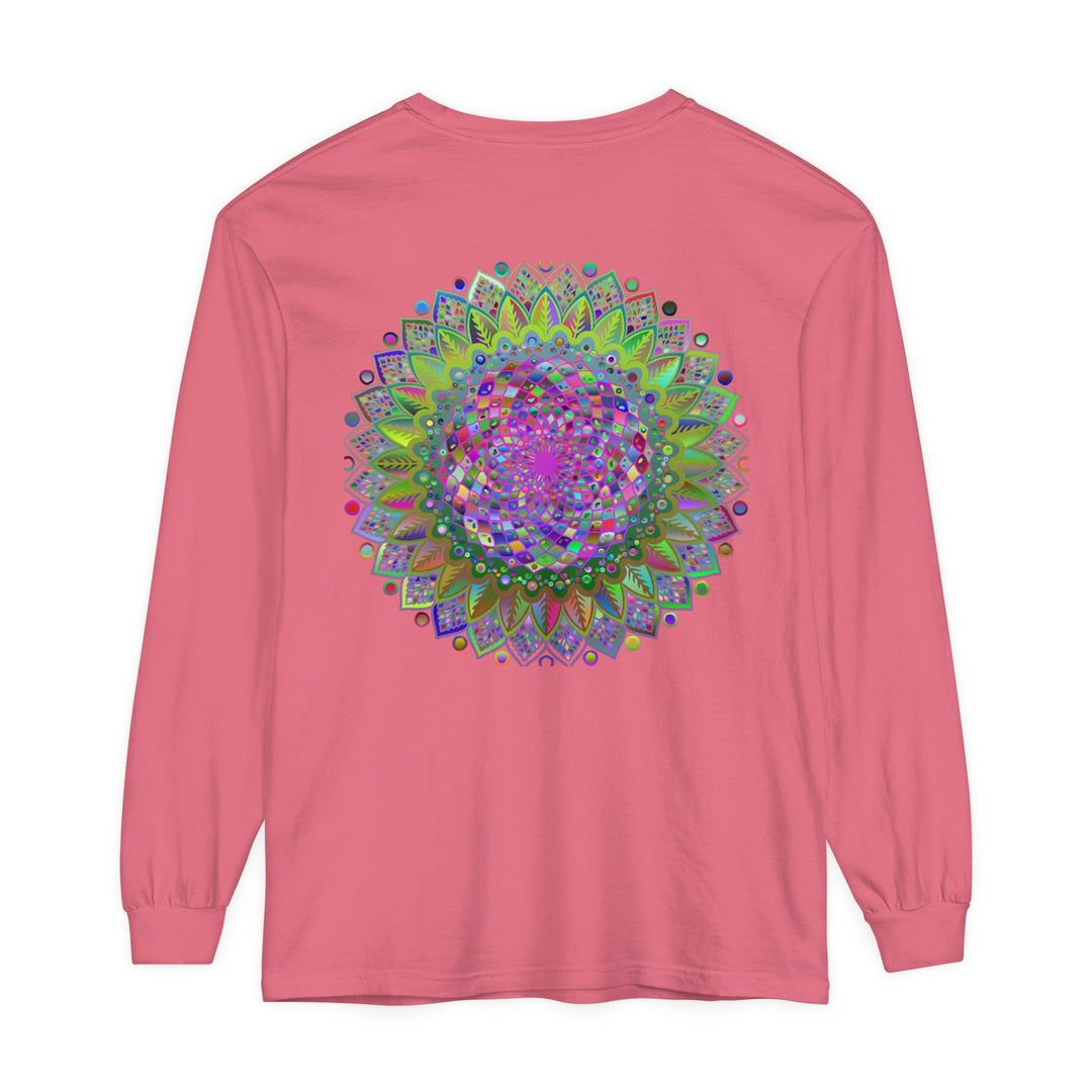 Colorful mandala design long sleeve t-shirt for both men and women