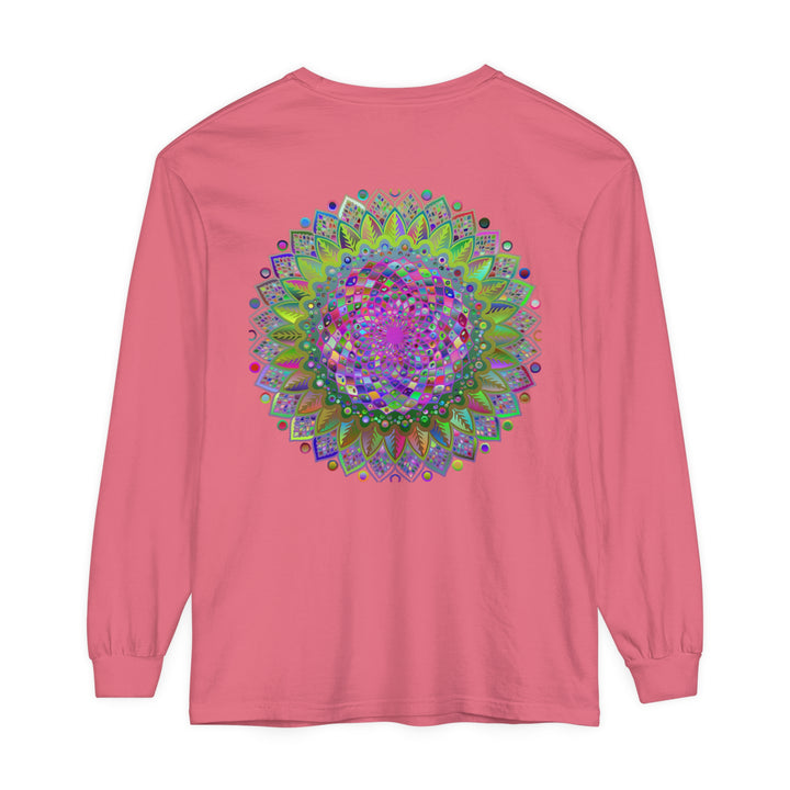 Colorful mandala design long sleeve t-shirt for both men and women