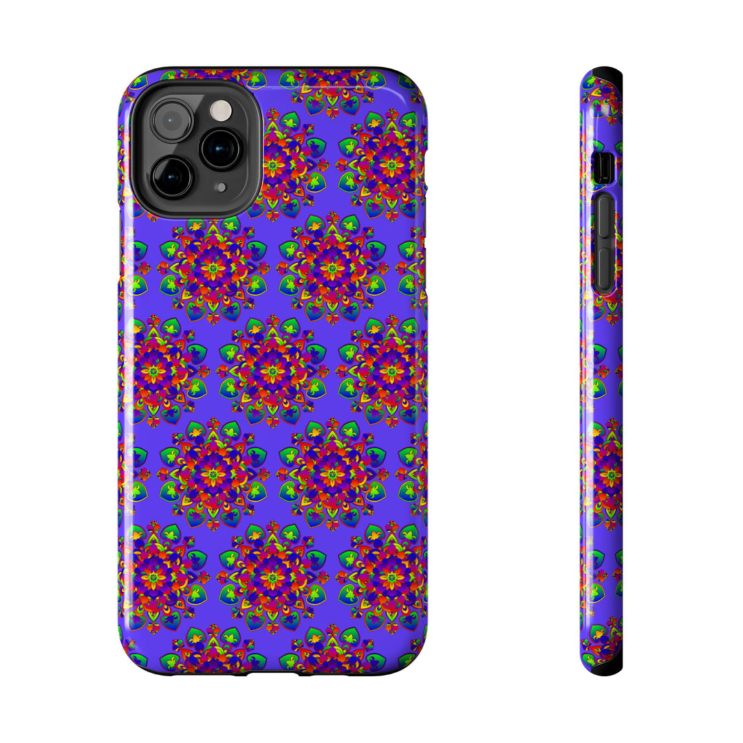 Tiled Hand Drawn Mandala Rainbow Phone Case - Standard alt text 43