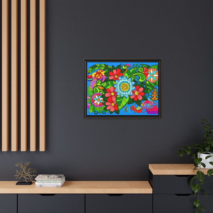 Poster orizzontale con disegno mandala fatto a mano - Flower Doodle