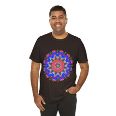 Colorful Mandala Geometric T-Shirt featuring vibrant, intricate design and eye-catching colors